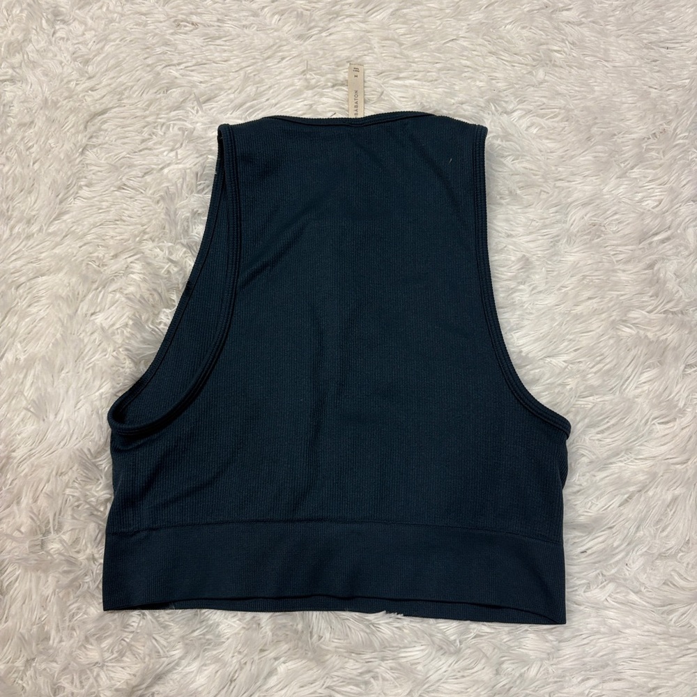 Aritzia The Group by Babaton Seamless Rib Teal Tank Top - Picture 4 of 4